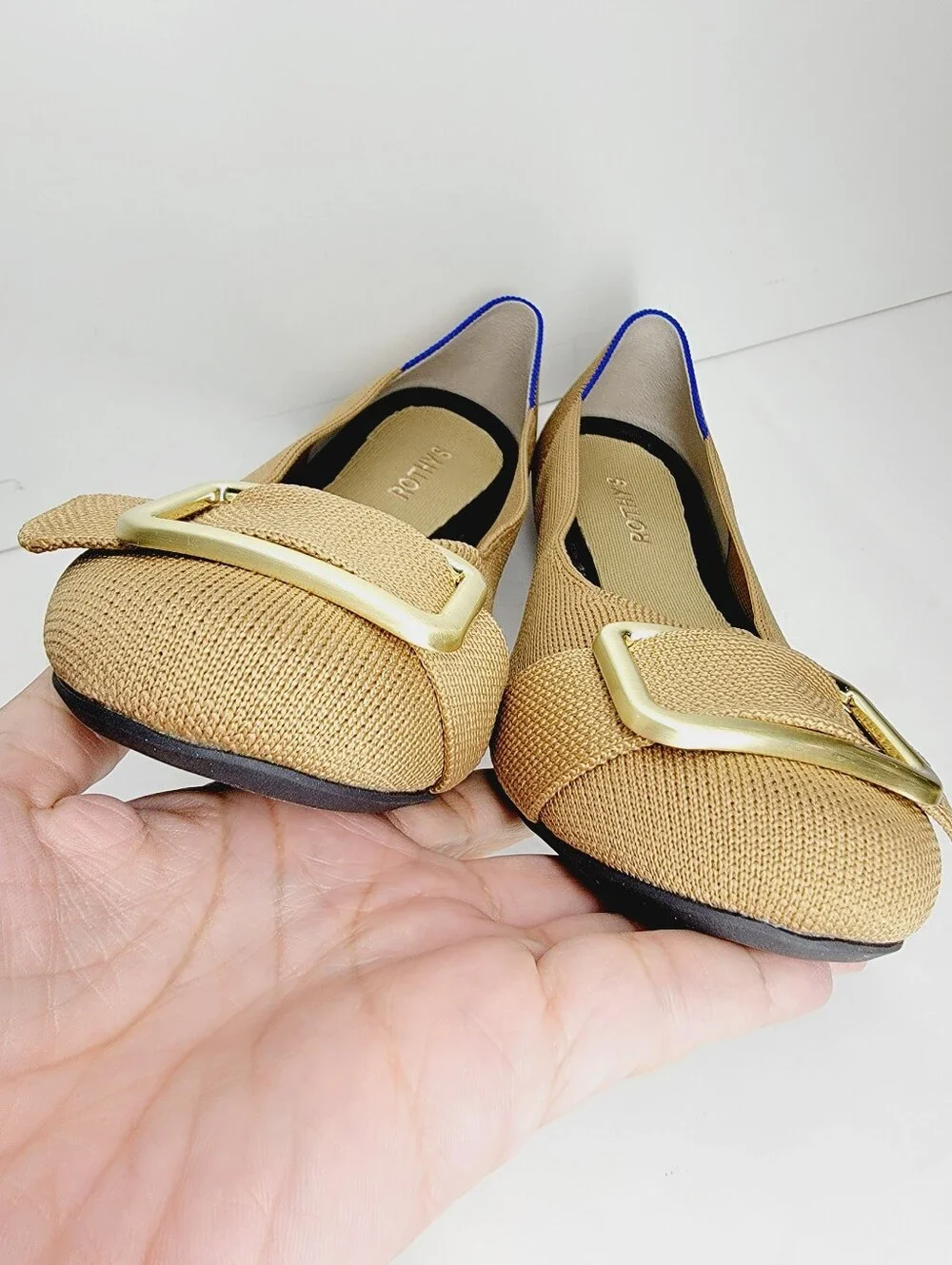 Rothy's The Enblem Wren Tan Round Toe Ballet Flat Size 11